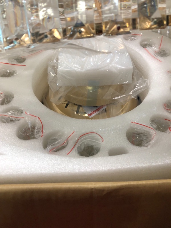 Photo 1 of CROSSIO 42 Inches Crystal Ceiling Fan Light Modern Retractable Ceiling Fan with Lights and Remote Control Dimmable LED Chandelier Fan Gold Fandeliers for Bedroom Living Room Gold D42"