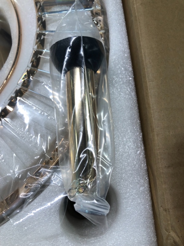 Photo 1 of CROSSIO 42 Inches Crystal Ceiling Fan Light Modern Retractable Ceiling Fan with Lights and Remote Control Dimmable LED Chandelier Fan Gold Fandeliers for Bedroom Living Room Gold D42"