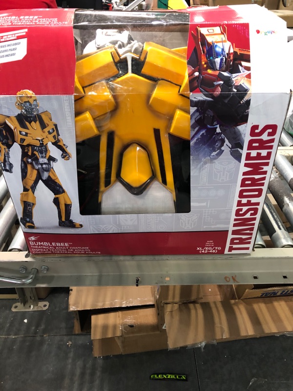Photo 1 of Disguise Men's Hasbro Age Of Extinction Bumblebee Theatrical with Plus 3D Costume X-Large/42-46 Black/Yellow