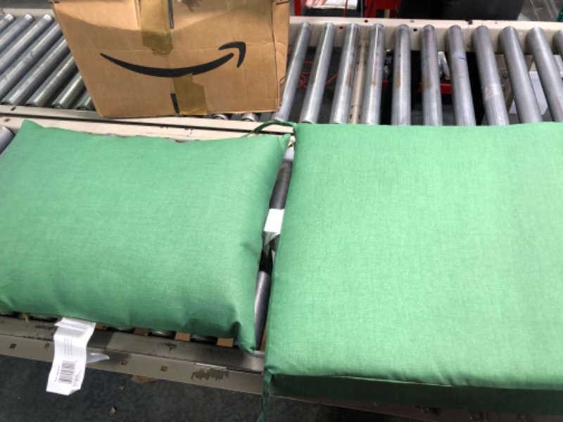 Photo 5 of Arden Selections Outdoor Cushion Pillow Back 21 x 21, Moss Green Leala 21 x 21 Dining Cushion Set Moss Green Leala