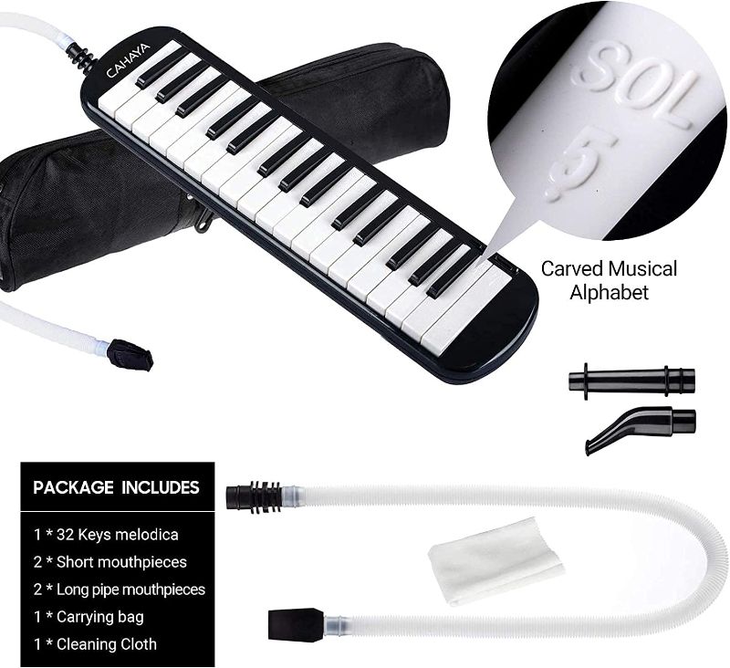 Photo 1 of CAHAYA Melodica 32 Keys Double Tubes Mouthpiece Air Piano Keyboard Musical Instrument with Carrying Bag 32 Keys, Black, CY0050-1

*COMES WITH ONLY ONE HOSE AND KEYBOARD*