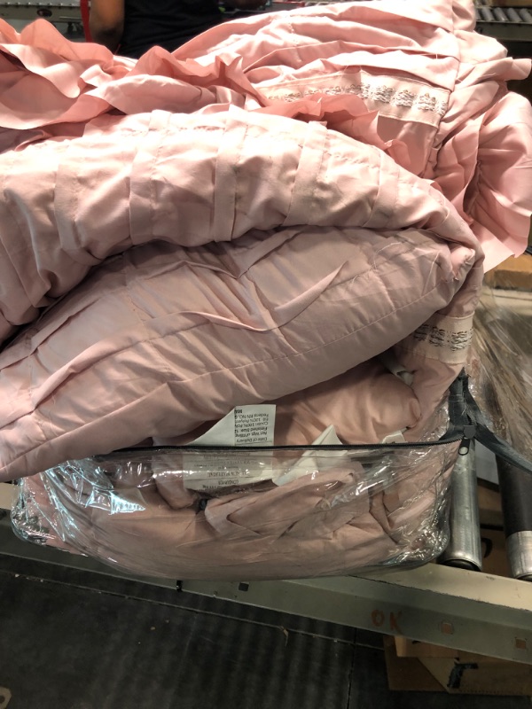 Photo 1 of Amrapur Overseas Antonella 8-Piece Pleated Comforter Set (King, Mauve) King Mauve
