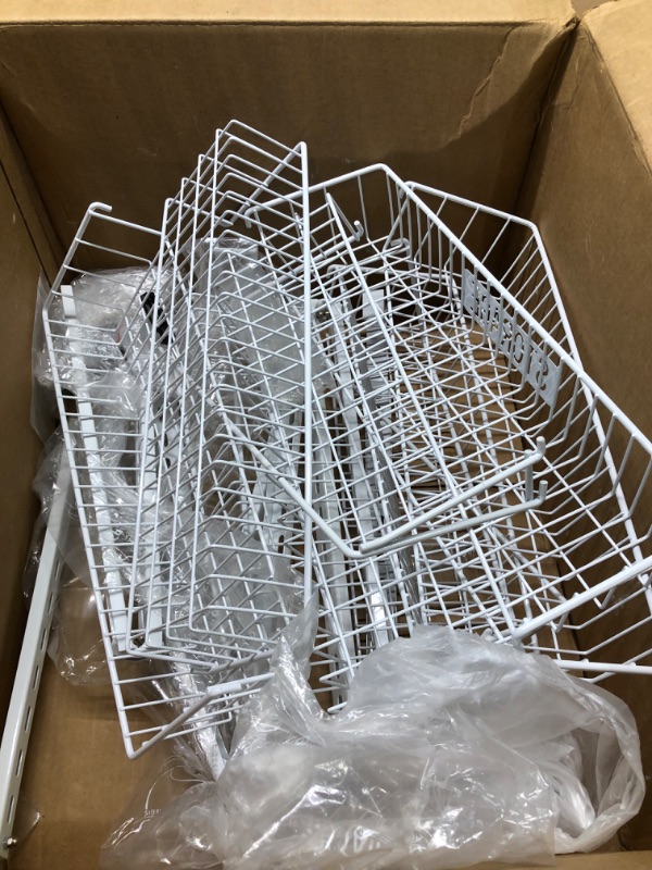 Photo 1 of 8 tier, Over the Door Organizer - Hanging Wall Rack for Closet, Bathroom, or Kitchen Organization and Storage - Metal Pantry Shelves by Home-Complete (White)

*HARDWARE LOOSE IN BOX*
