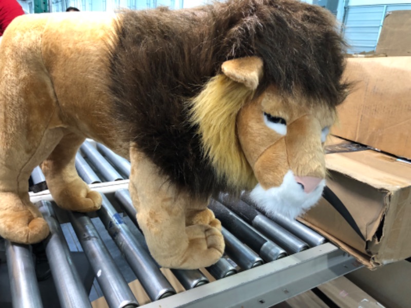 Photo 3 of Melissa & Doug Standing Lion Lifelike Stuffed Animal with Full Mane, More Than 2 Feet Tall, Nearly Three Feet Long Brown