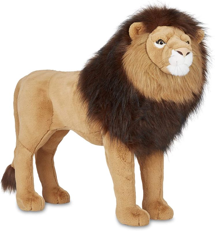 Photo 1 of Melissa & Doug Standing Lion Lifelike Stuffed Animal with Full Mane, More Than 2 Feet Tall, Nearly Three Feet Long Brown