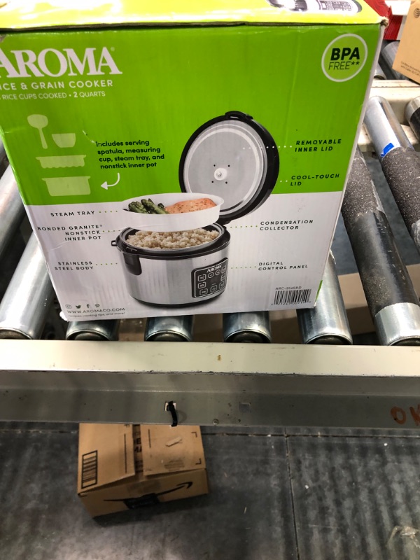 Photo 1 of Aroma Housewares ARC-914SBD Digital Cool-Touch Rice Grain Cooker and Food Steamer, Stainless, Silver, 4-Cup (Uncooked) / 8-Cup (Cooked) Basic
