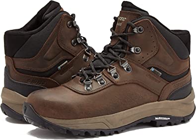 Photo 1 of HI-TEC Altitude VI I WP Leather Waterproof Men's Hiking Boots, Work Boots for Men, Outdoor Trekking Trail and Backpacking Shoes with Michelin Rubber Outsoles - Black or Brown, Medium or Extra Wide
