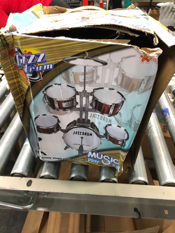 Photo 2 of Drum Set for Kids Musical Instruments Kids Drum Set with Stool, Cymbal, Drum Sticks, 4 Snare Drums and 1 Bass Drum Jazz Drum Kit Toys for 3 4 5 6 Year Old Boys Girls Gifts 30 Inches