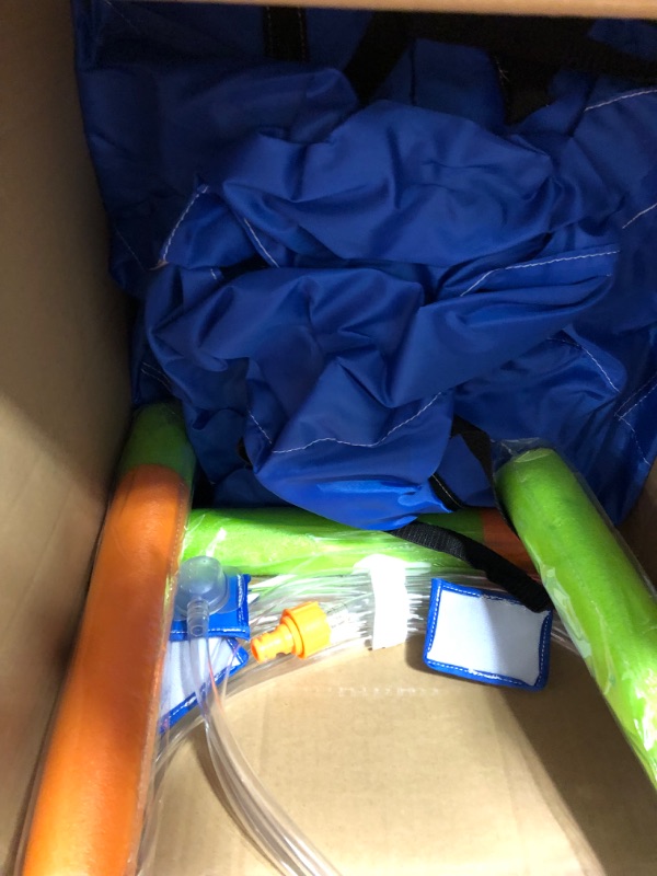 Photo 1 of JOYLDIAS Inflatable Bounce House, Water Slide Bouncer Playhouse Castle w/Splash Pool, Climbing Wall, Basketball Hoop & Carry Bag, 480W Air Blower for Kids Backyard Indoor Outdoor Use, Free Water Gun 3 in 1