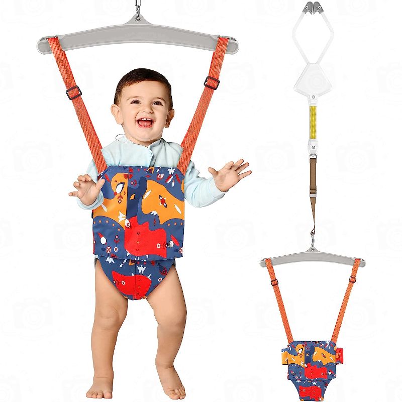 Photo 1 of Door Jumper for Baby Swing Jumper, Adjustable Johnny Jumper w Seat, Baby Doorway Jumper Set Great for Baby Exerciser, Durable Door Clamp Bumper Jumper for 6-24 Months Toddler Infant