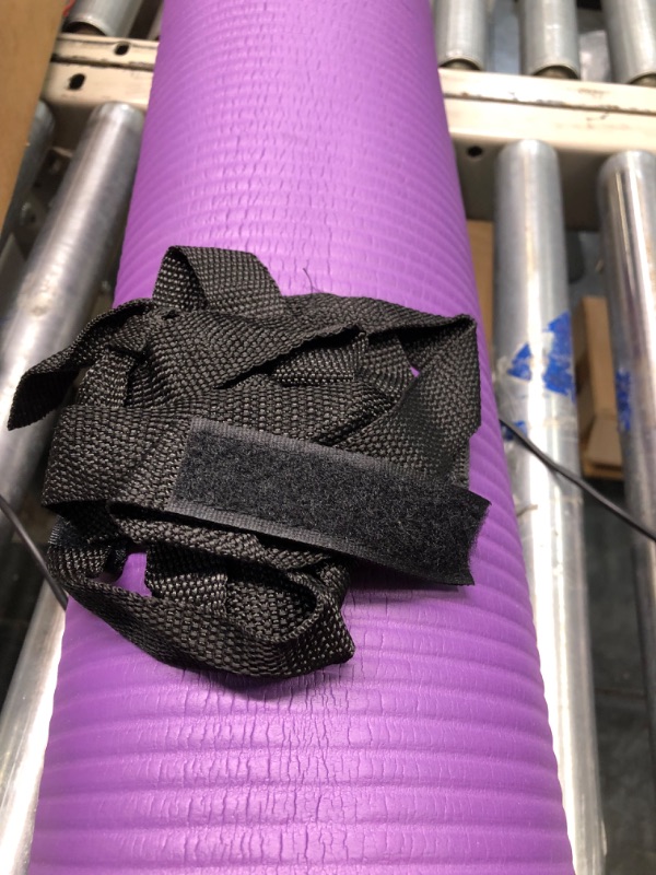 Photo 1 of BalanceFrom All Purpose 1/2-Inch Extra Thick High Density Anti-Tear Exercise Yoga Mat with Carrying Strap and Yoga Blocks Purple Mat Only