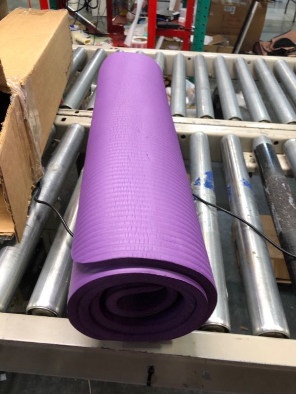 Photo 1 of BalanceFrom All Purpose 1/2-Inch Extra Thick High Density Anti-Tear Exercise Yoga Mat with Carrying Strap and Yoga Blocks Purple Mat Only
