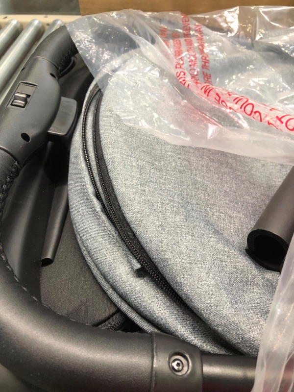 Photo 1 of Mompush Lithe V2 Lightweight Stroller + Snack Tray, Ultra-Compact Fold & Airplane Ready Travel Stroller, Near Flat Recline Seat, Cup Holder, Raincover & Travelbag Included Grey