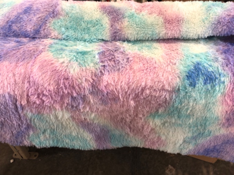 Photo 1 of A Nice Night Shaggy Fluffy Faux Fur Area Rug Door Mat,Tie Dye Style,Softest, Luxurious Shag Carpet Rugs for Bedroom, Living Room, Luxury Bed Side Plush Carpets, Rectangle (Light Purple,5x8')