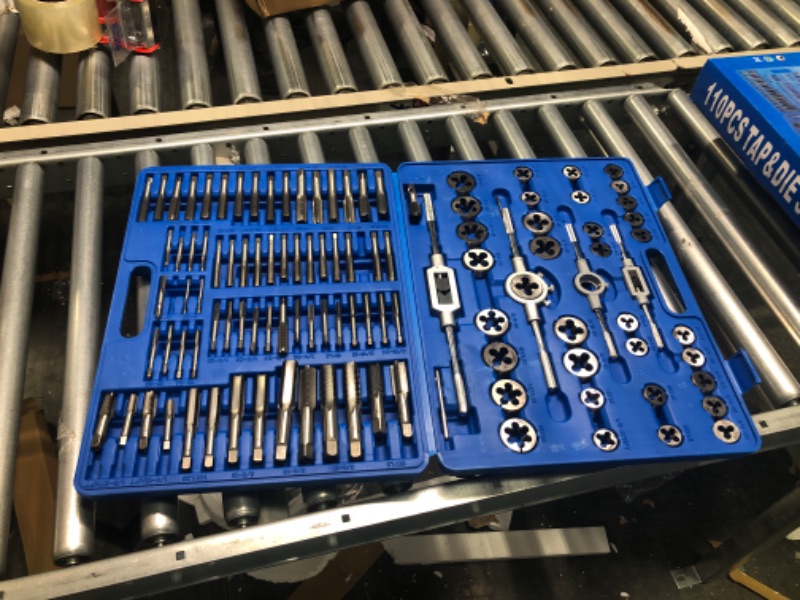 Photo 2 of 110 Piece Metric and SAE Standard Tap and Die Bearing Steel Titanium Tools Set Amazing Tour