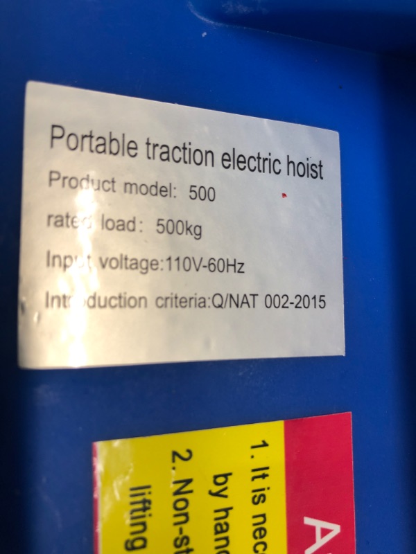 Photo 3 of ANBULL Electric Hoist Winch 1100LBS,Portable Hoist 110Volt Electric Winch with Wireless Remote Control,Wire Lenght 7.6M,3 in 1 Hoist with Emergency Stop Switch