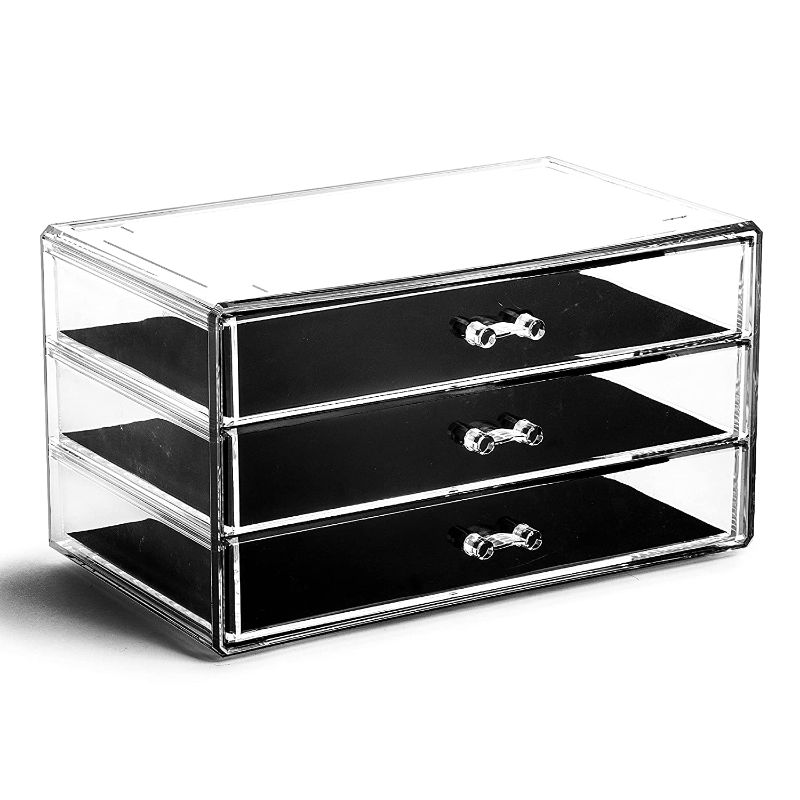 Photo 1 of BINO | 4-Drawer Makeup Organizer, Park Avenue | THE MANHATTAN SERIES | Modular Design Storage Drawers | Vanity Acrylic Organizers | Stackable Storage Bins |...
