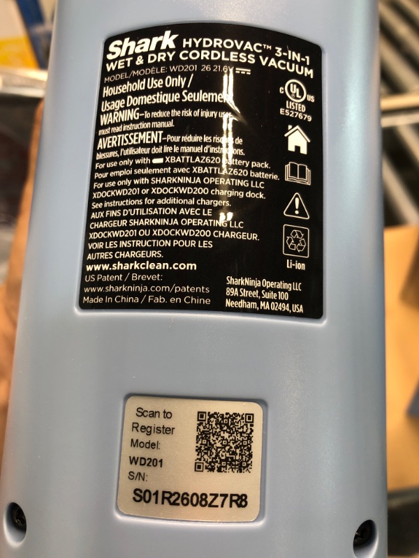 Photo 1 of Shark WD201 HydroVac Cordless Pro XL 3-in-1 Vacuum, Mop & Self-Cleaning System with Antimicrobial Brushroll* & 12 oz. Odor Neutralizing Concentrate for Hard Floors & Area Rugs, Lightweight, Pure Water