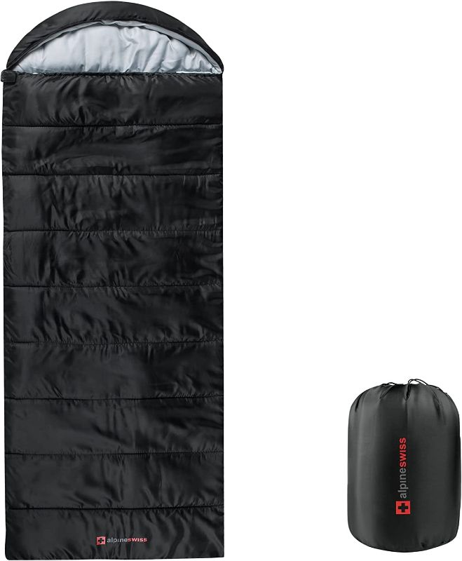 Photo 1 of Alpine Swiss 0°C (32°F) Sleeping Bag Lightweight Waterproof with Compression Sack Adults All Seasons Camping Hiking Backpacking Travel Outdoor Indoor
