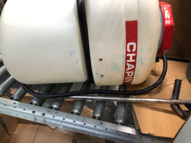 Photo 1 of Chapin International 97902 Chapin 12 Gallon Battery Operated Push Sprayer, 12 gallons, Translucent White