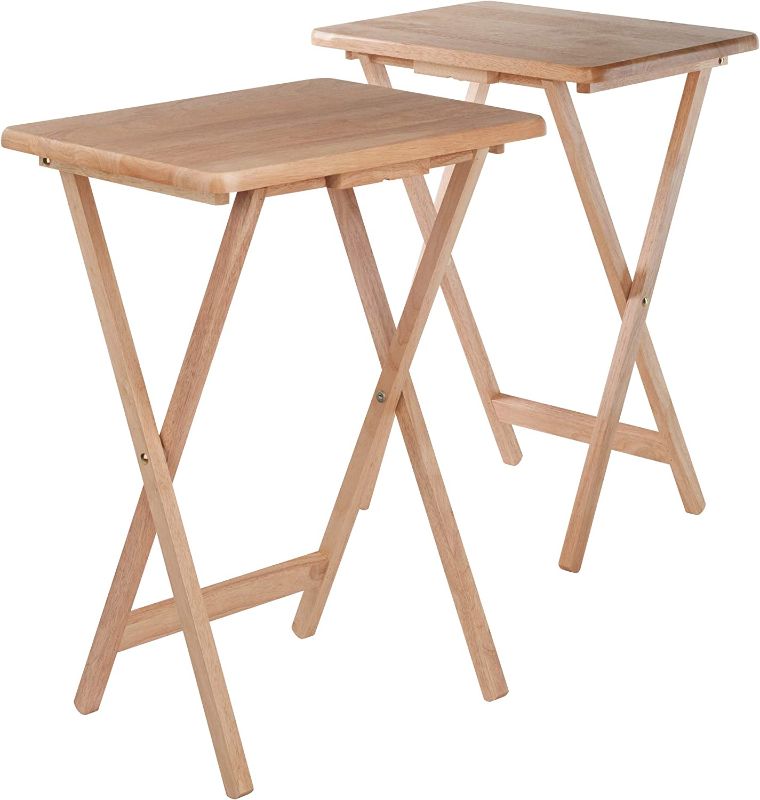 Photo 1 of 2 tv meal standWinsome Alex 2-pc Set TV Table, Natural, 19.06 x 14.57 x 25.98"
