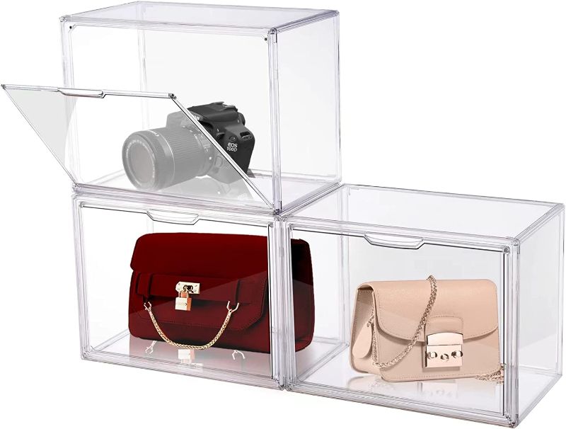 Photo 1 of  4 pc Attelite Plastic Purse and Handbag Storage Organizer for Closet, Clear Acrylic Display Case with Magnetic Door for Wallet,...
Plastic Purse and Handbag Storage Organizer for Closet, Clear Acrylic Display Case
