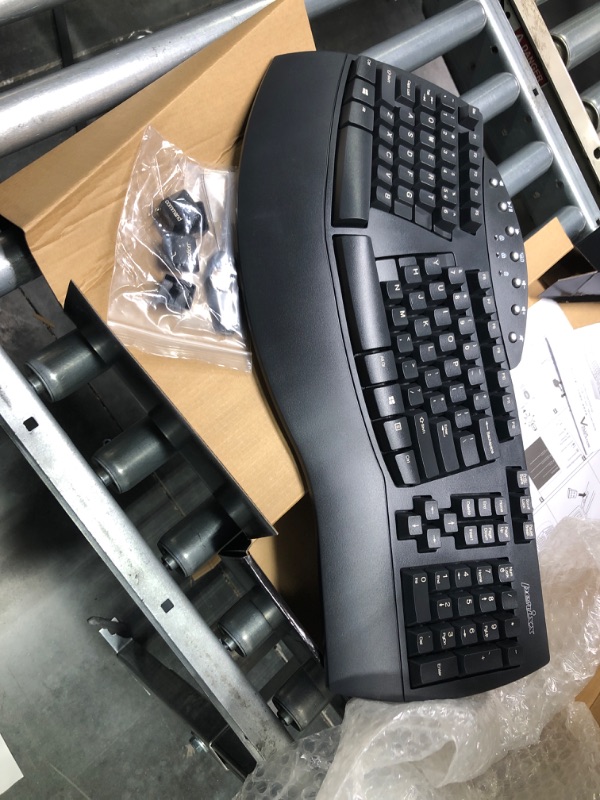 Photo 2 of Perixx Periboard-612 Wireless Ergonomic Split Keyboard with Dual Mode 2.4G and Bluetooth Feature, Compatible with Windows 10 and Mac OS X System, Black, US English Layout, (11354) Wireless Black Keyboard