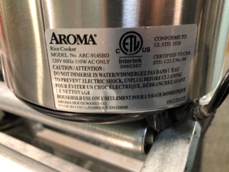 Photo 3 of Aroma Housewares ARC-914SBD Digital Cool-Touch Rice Grain Cooker and Food Steamer, Stainless, Silver, 4-Cup (Uncooked) / 8-Cup (Cooked) Basic