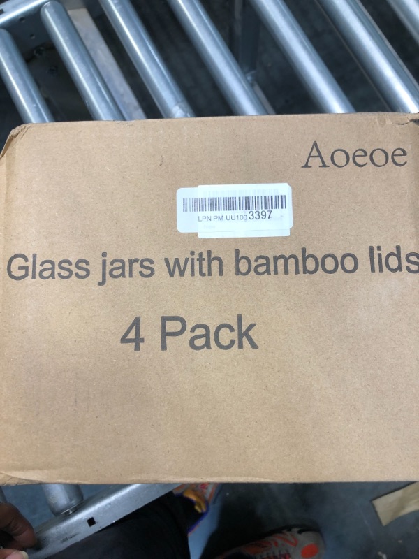 Photo 1 of 4 Pack Glass Storage Jars with Airtight Bamboo Lid, Aoeoe 27 OZ Glass Food Storage Jar, Glass Kitchen Canisters, Clear Container for Coffee Bean Storage, Dry Goods, Cookie, Candy, Tea, Spices and More
