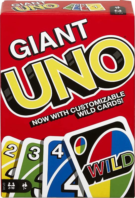 Photo 1 of Giant UNO Card Game for Kids, Adults & Family Night, Oversized Cards & Customizable Wild Cards for 2-10 Players