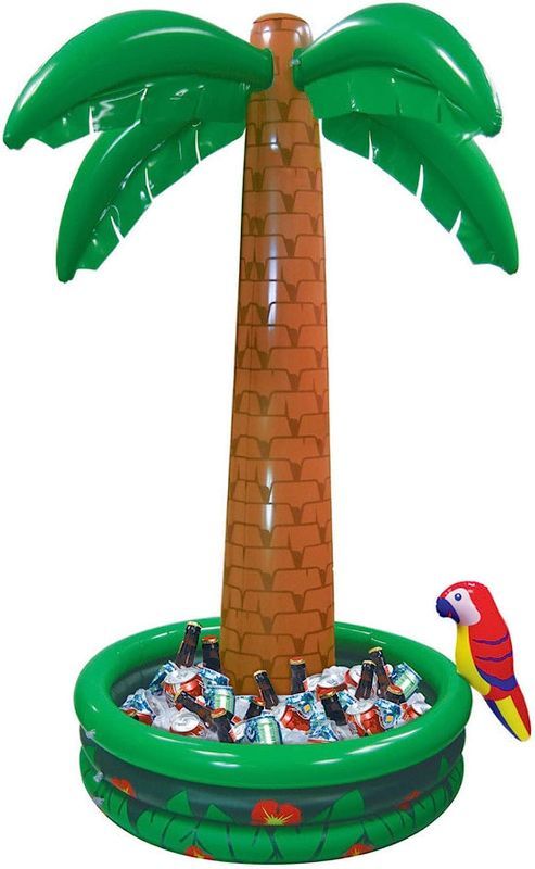 Photo 1 of Amscan Jumbo Palm Tree Inflatable Cooler, 6 Ft, Multicolor