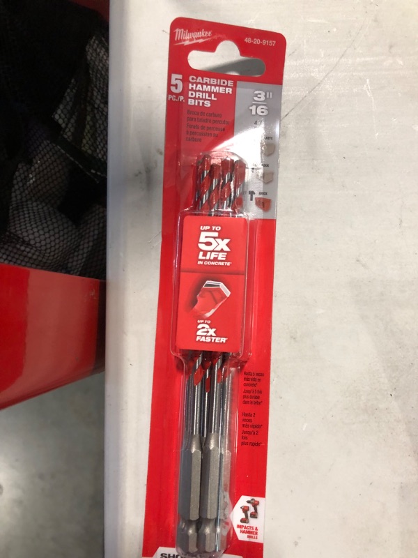 Photo 1 of 3/16 in. SHOCKWAVE Carbide Hammer Drill Bits (5-Pack)