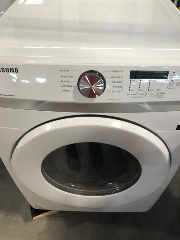 Photo 2 of Samsung - 7.5 Cu. Ft. Stackable Electric Dryer with Sensor Dry - White
