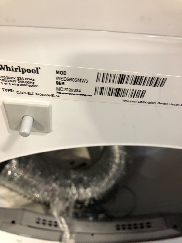 Photo 7 of Whirlpool 4.5-cu ft High Efficiency Stackable Steam Cycle Front-Load Washer (White) ENERGY STAR

