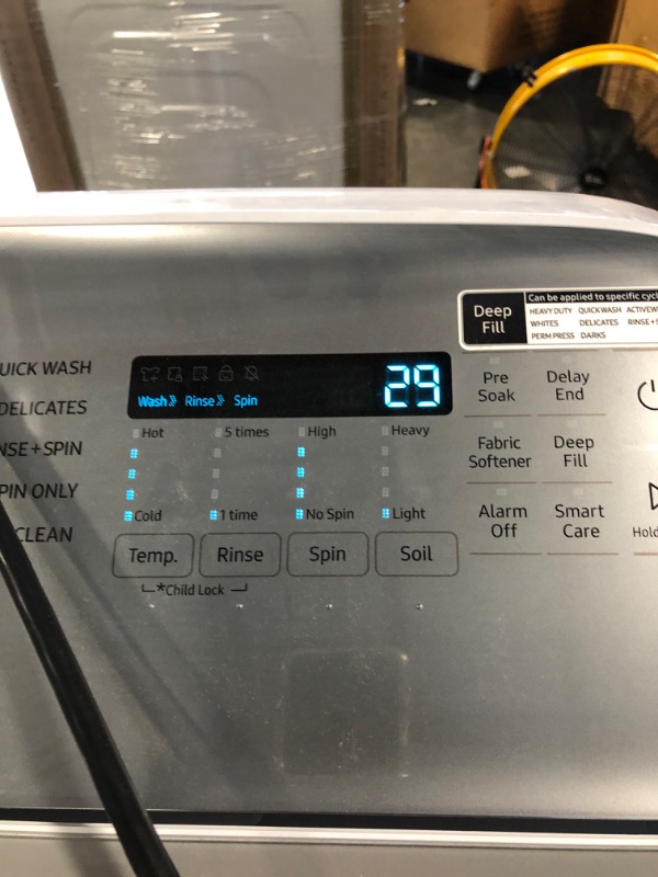 Photo 5 of WA50R5200AW Samsung 27" Large 5.0 cu. ft. Capacity Top Load Washer with Super Speed and Active WaterJet - White
