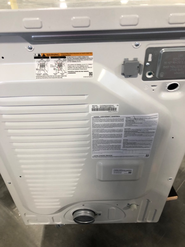 Photo 8 of ***DRYER IS MAKING AN ODD NOISE - FOR PARTS*** DVE50BG8300E Samsung 27" 7.5 cu. ft. Smart Electric Dryer with Steam Sanitize+ and Sensor Dry - Ivory
