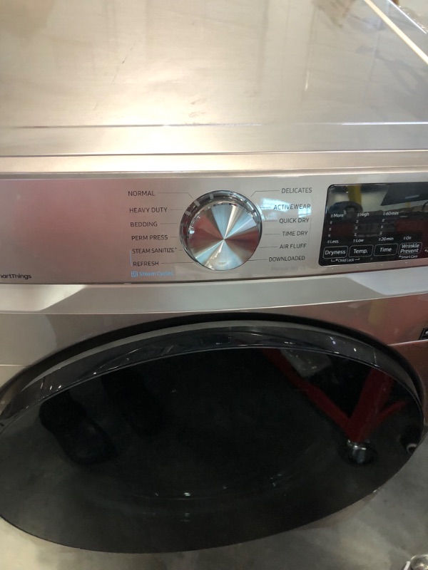 Photo 2 of 7.5 cu. ft. Smart Stackable Vented Electric Dryer with Steam Sanitize+ in Champagne
