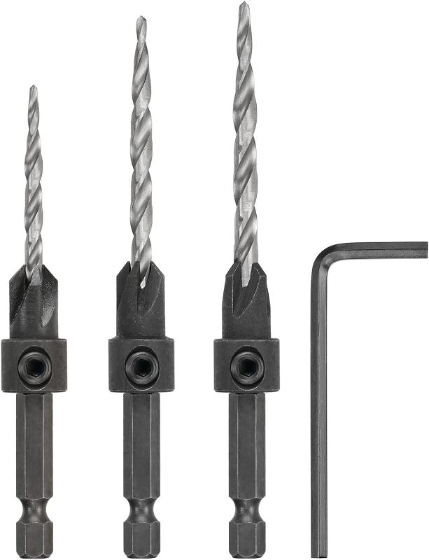 Photo 1 of Countersink Drill Bit Set #6, #8, #10, 3-Piece (DW2535)