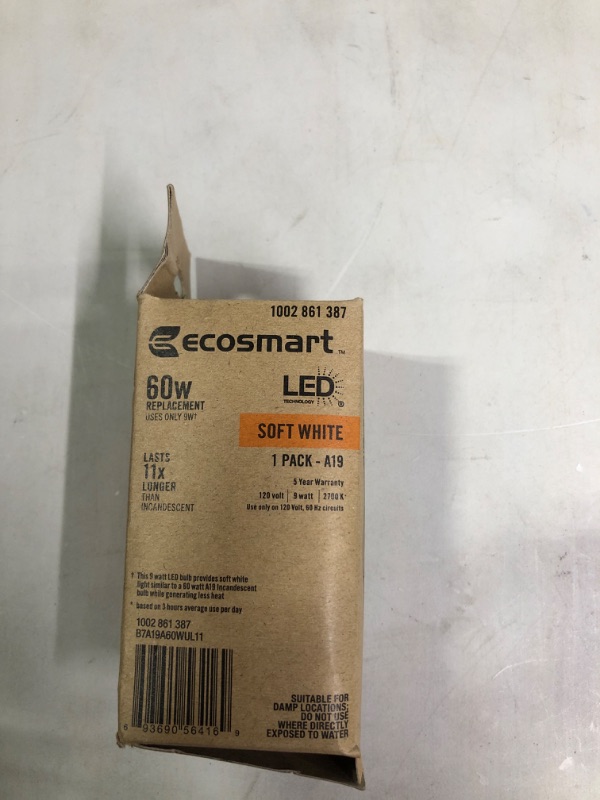 Photo 2 of 60-Watt Equivalent A19 Non-Dimmable LED Light Bulb Soft White