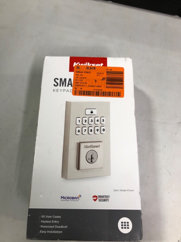 Photo 2 of Kwikset 9260CNT-15S Contemporary SmartCode Keypad Electronic Deadbolt SmartKey Satin Nickel Finish