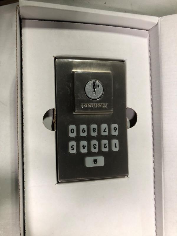 Photo 3 of Kwikset 9260CNT-15S Contemporary SmartCode Keypad Electronic Deadbolt SmartKey Satin Nickel Finish