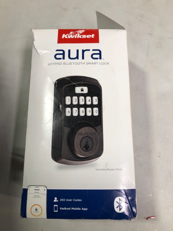 Photo 2 of Kwikset 99420-002 Aura Bluetooth Programmable Keypad Door Lock Deadbolt Featuring SmartKey Security, Venetian Bronze Venetian Bronze Lock