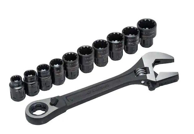 Photo 1 of 3/8 in. Drive Pass-Thru Adjustable Wrench Set (11-Piece)
