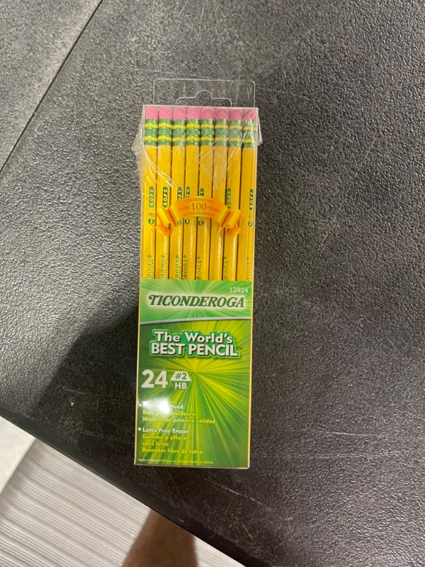 Photo 2 of Ticonderoga Wood-Cased Pencils, Unsharpened, 2 HB Soft, Yellow, 24 Count 24 Count (Pack of 1)