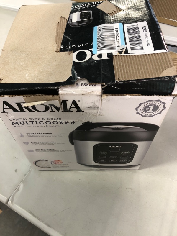 Photo 1 of aroma housewares arc-994sb rice & grain cooker slow cook, steam, oatmeal, risotto, 8-cup cooked/4-cup uncooked/2qt, stainless steel