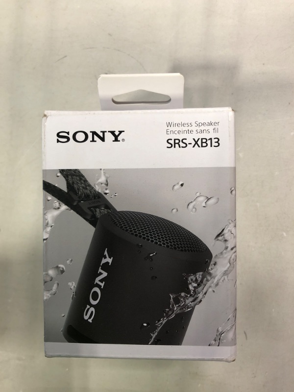 Photo 2 of Sony SRS-XB13 EXTRA BASS Wireless Bluetooth Portable Lightweight Compact Travel Speaker, IP67 Waterproof & Durable for Outdoor, 16 Hour Battery, USB Type-C, Removable Strap, and Speakerphone, Black Black Speaker