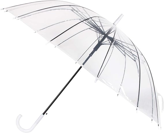 Photo 1 of Lancoon Clear Bubble Umbrella 16 Fiberglass Ribs Big Size Windproof Auto Open See Through KS10P 2PCS