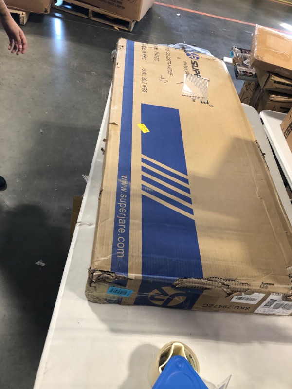 Photo 1 of SUPERJARE L Shaped Desk with Power Outlets & LED Lights, Reversible Computer Desk with Storage Shelves & Fabric Drawer, Corner Desk, Home Office Desk, Rustic Brown Rustic Brown With Led Lights