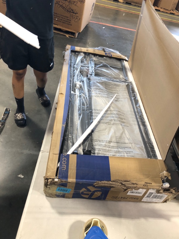 Photo 1 of SUPERJARE L Shaped Desk with Power Outlets & LED Lights, Reversible Computer Desk with Storage Shelves & Fabric Drawer, Corner Desk, Home Office Desk, Rustic Brown Rustic Brown With Led Lights