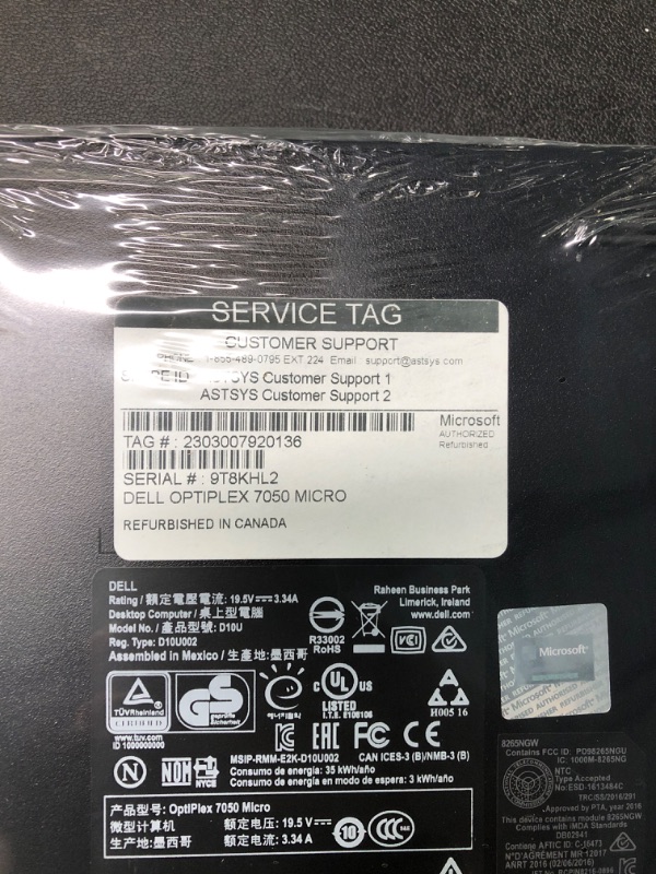 Photo 1 of Dell Optiplex 7050 Micro Desktop, Intel i7, 16GB RAM, 256GB SSD, WiFi, Keyboard and Mouse, Windows 10 Pro (Renewed)